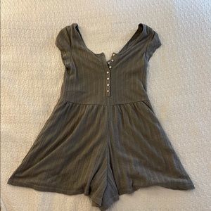 Biscuit Barcelona Gray Button Up Romper